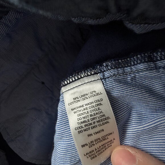 Vineyard Vines Navy Blue XL Men Linen Cotton Lyocell Pants Drawstring ACTL 37X30 - Picture 13 of 15